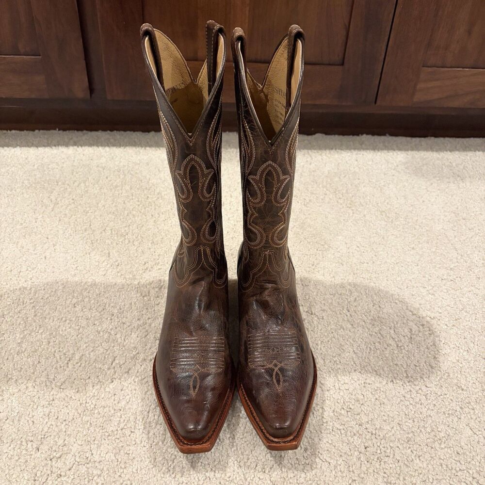 NWOT Shyanne Loretta Western Boot Brown Leather Women 7 Snip Toe Cowgirl Cowboy - Picture 3 of 12